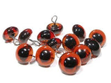 Glass Eyes with Eyelet - Amber