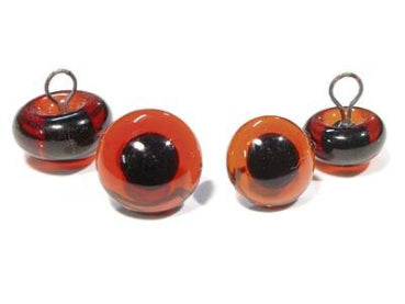 Glass Eyes with Eyelet - Amber