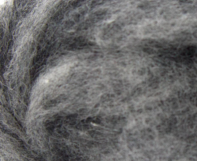 Designer Pack - 6.  Shades of Grey [Corriedale - 25-30 Microns - Carded Sliver]