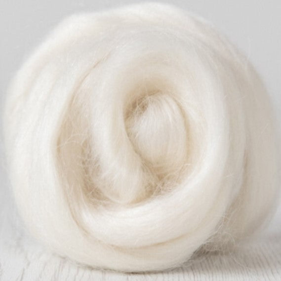 Natural White [Merino/Mohair - 22.5-25 Microns - Combed Sliver]