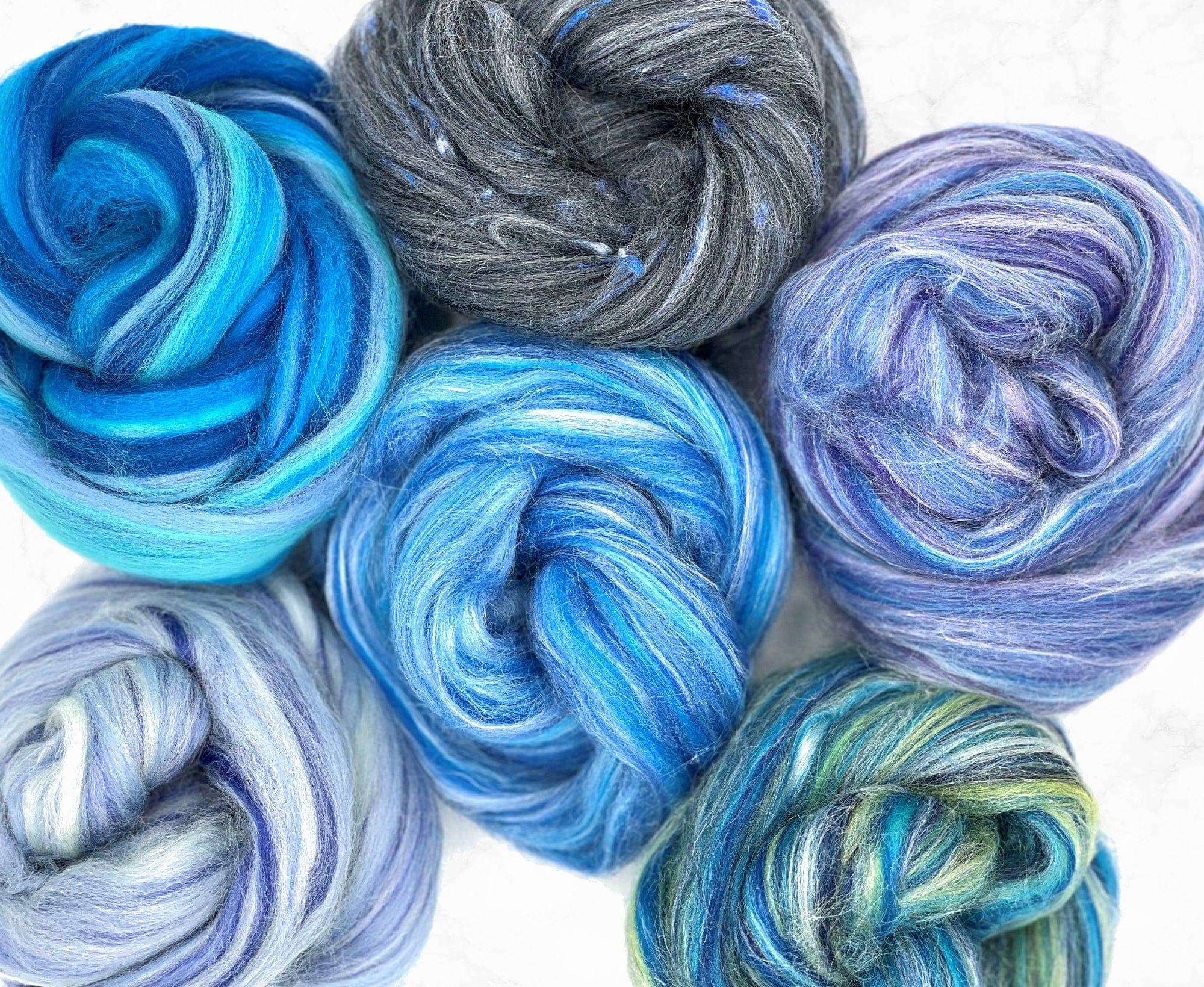 Designer Pack - Moody Blues [Bamboo/Merino/Stellina/Viscose - 19-23 Microns - Combed Top]